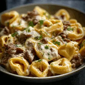 Cheesy Philly Cheesesteak Tortellini