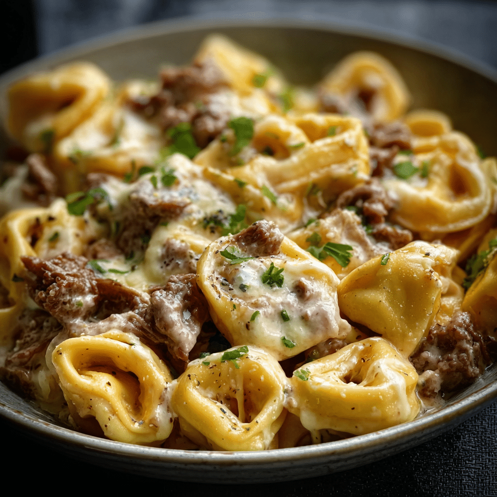Cheesy Philly Cheesesteak Tortellini