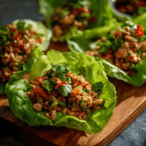 Chicken Larb Lettuce Wraps