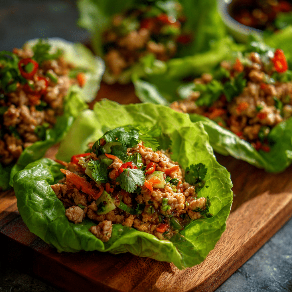 Chicken Larb Lettuce Wraps