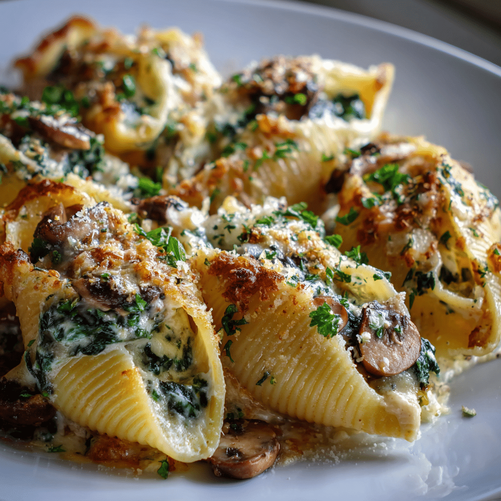 Mushroom Stuffed Pasta Shells