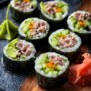 Cucumber Tuna Avocado Rolls