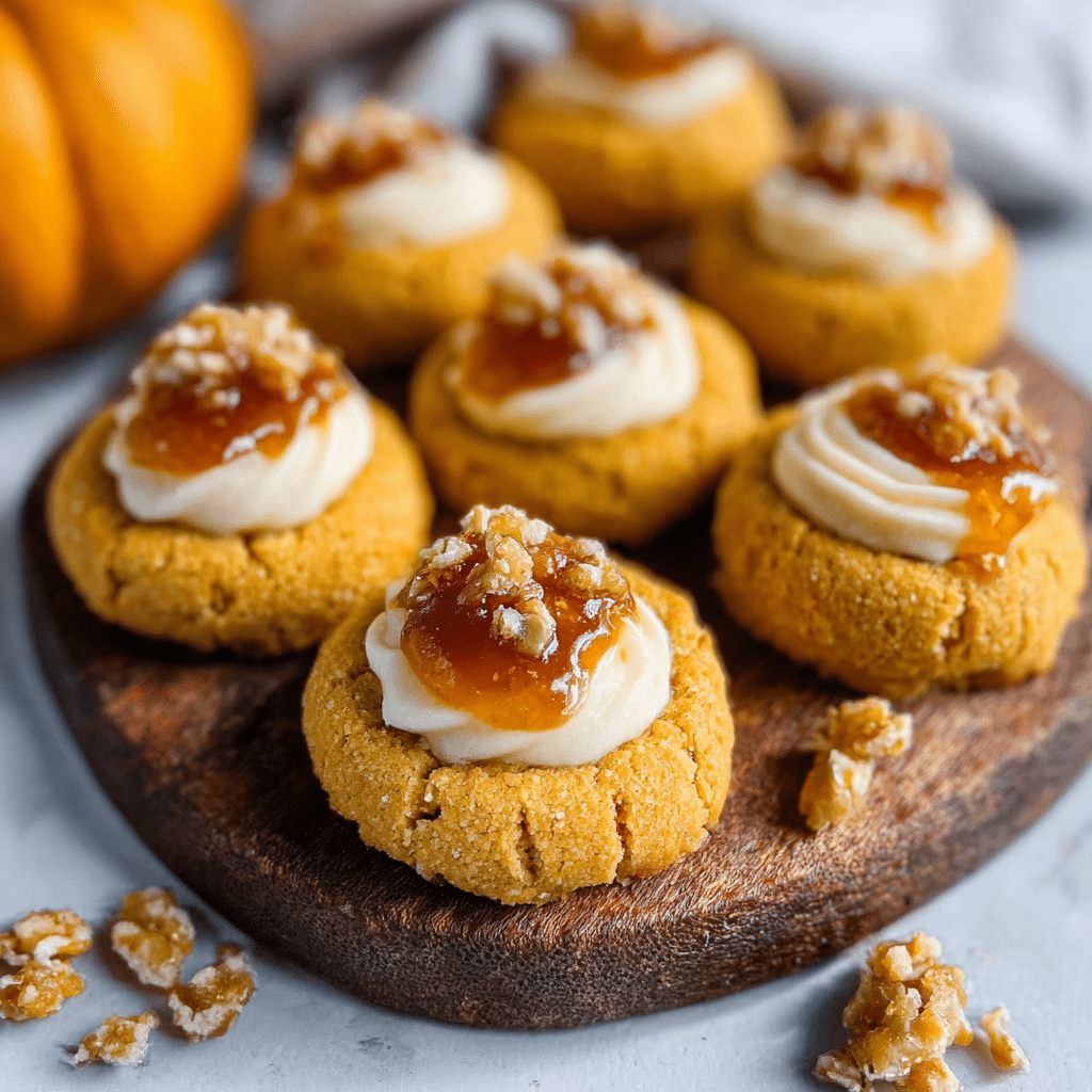 Pumpkin Cheesecake Thumbprint Cookies