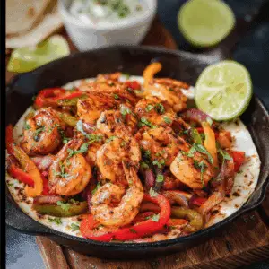 Skillet Shrimp Fajitas