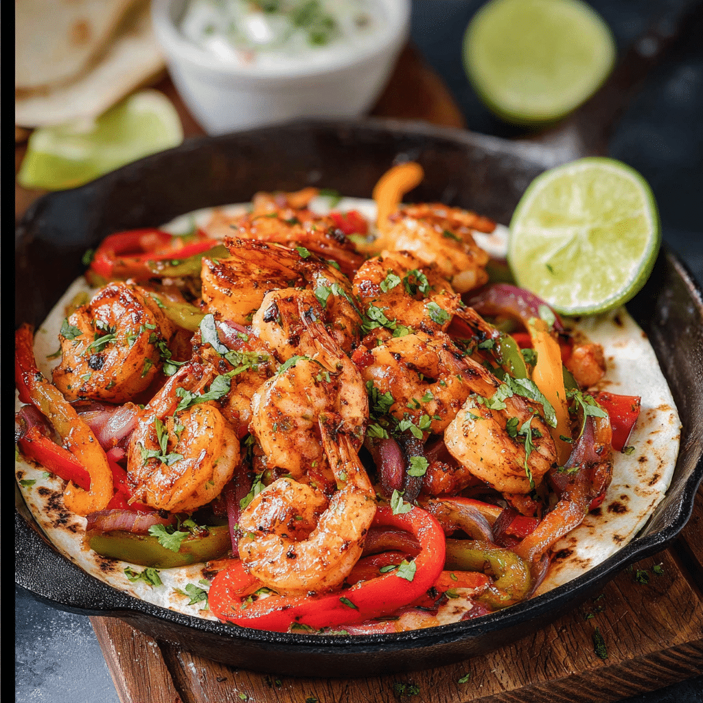 Skillet Shrimp Fajitas