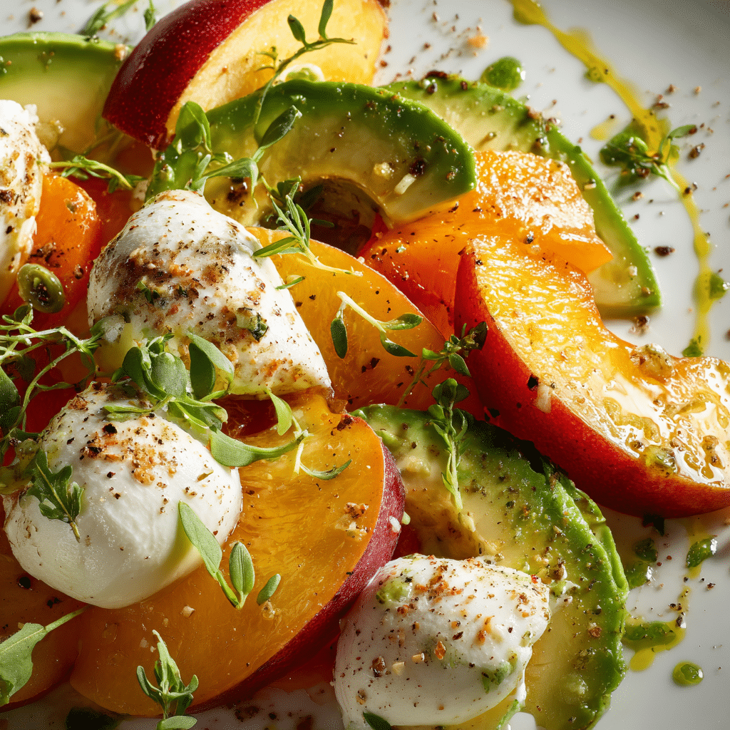 Summer Peach Salad with Avocado & Mozzarella