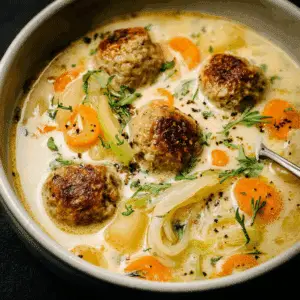 Creamy Meatball Soup with Vegetables