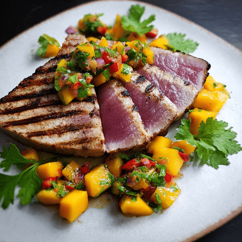 Grilled Tuna Steaks with Mango Salsa