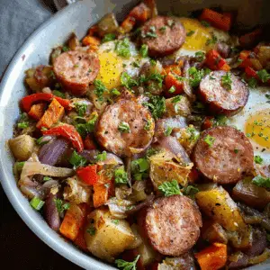 Kielbasa Breakfast Hash with Veggies and Potatoes