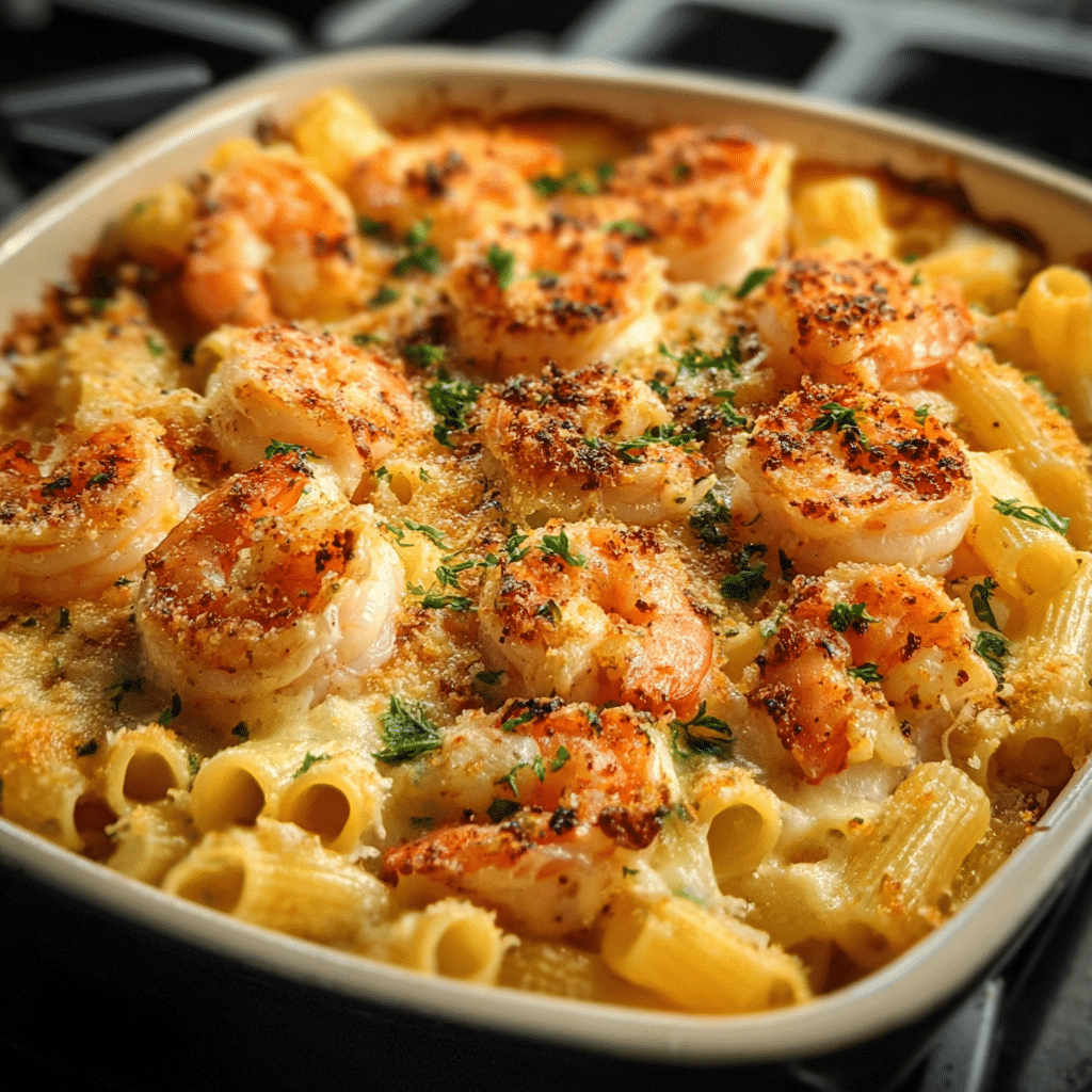 One-Pan Shrimp Scampi Pasta Bake