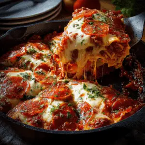 Pizza Lasagna Skillet Bake