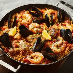 Spanish Paella with Chicken & Seafood