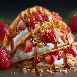 Strawberry Crunch Cheesecake Tacos