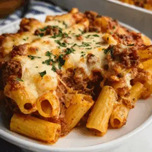 Baked Ziti with Cheese and Meat