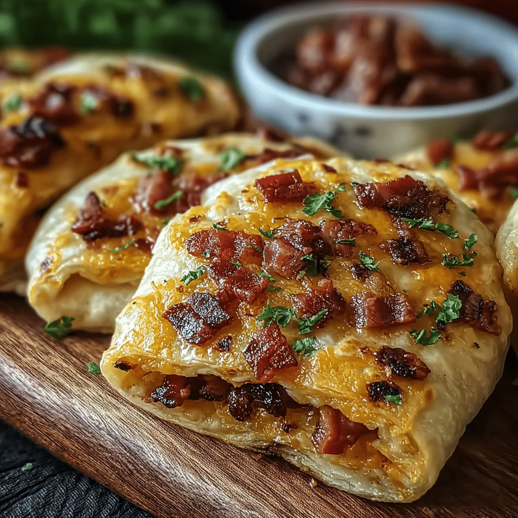 Cheesy Garlic Bacon Tortillas