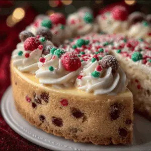 Christmas Sugar Cookie Cheesecake