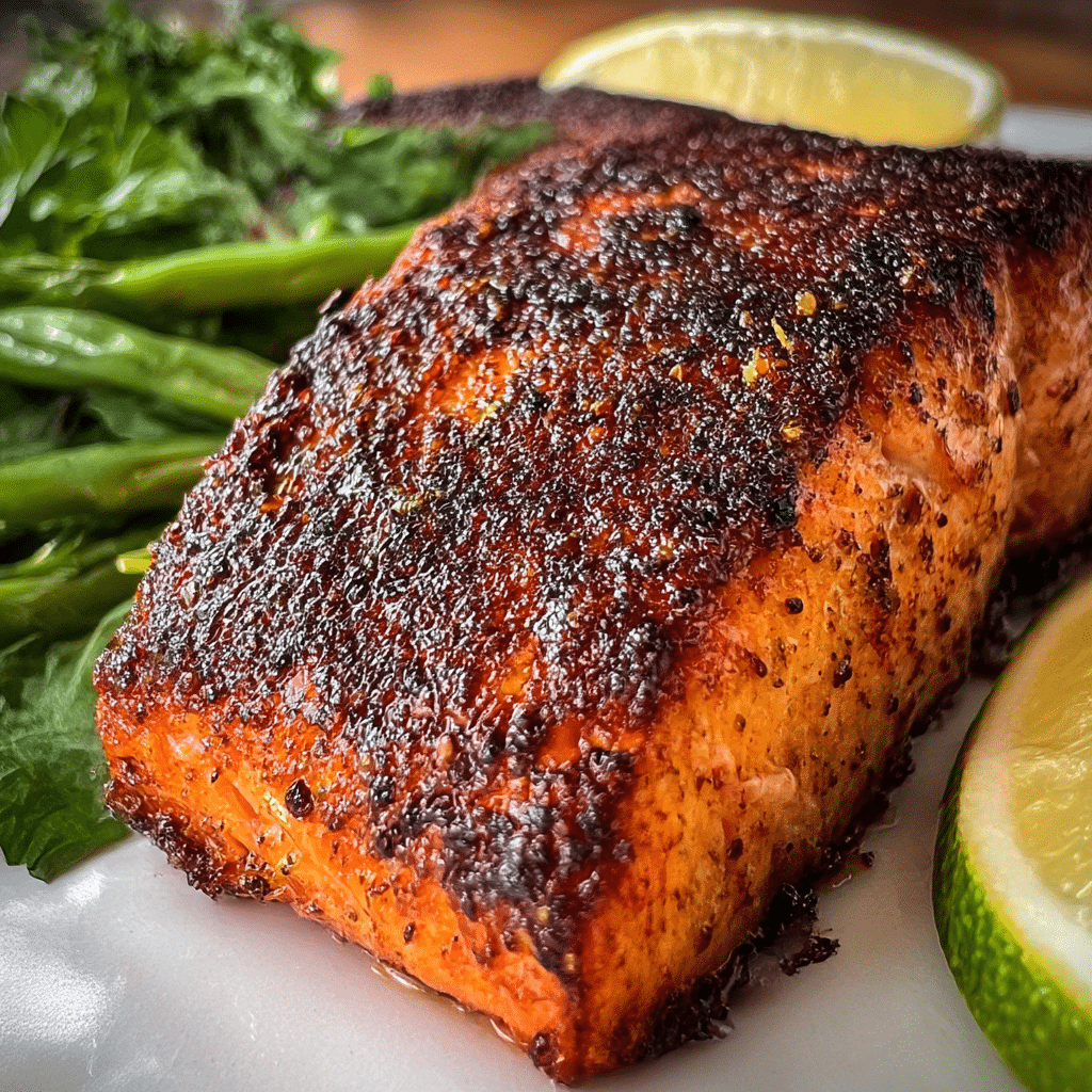 Crispy Air Fryer Blackened Salmon