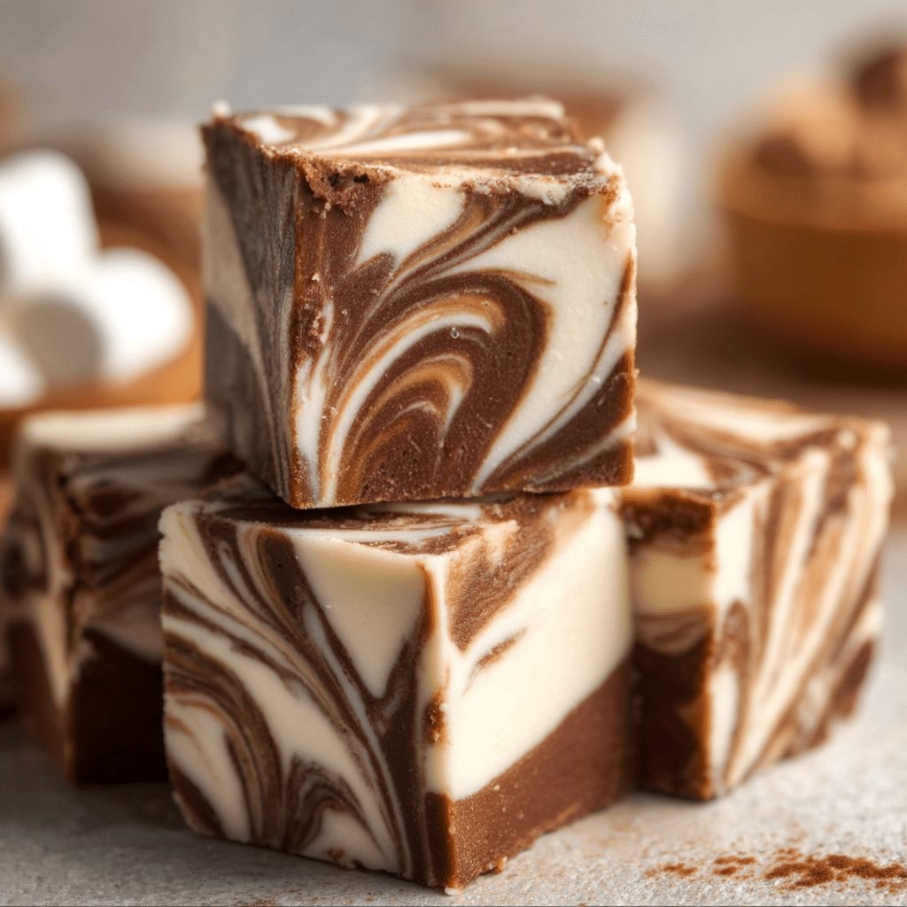 Easy Marshmallow Swirl Fudge