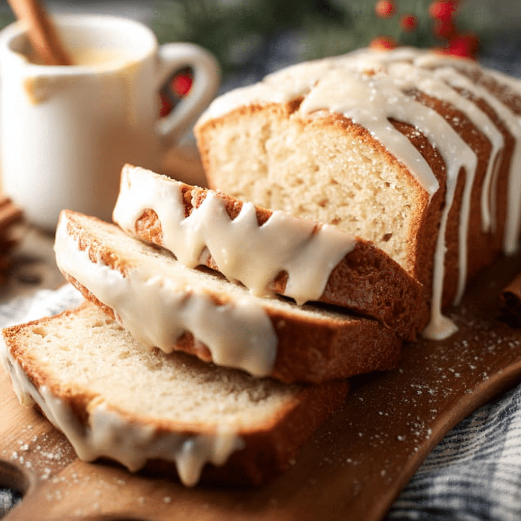 Eggnog Bread with Glaze