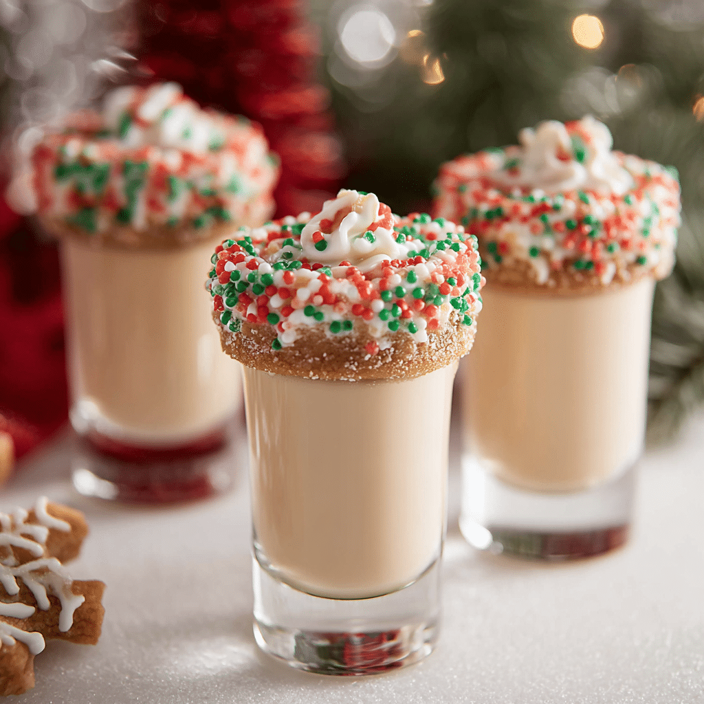 Festive Christmas Sugar Cookie Shots with Baileys & Amaretto