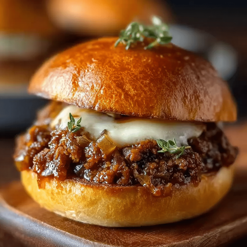 French Onion Beef Sloppy Joes