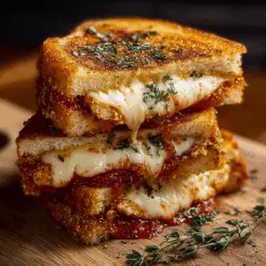 Lazy Chicken Parmesan Grilled Cheese – A Cheesy, Crispy Delight