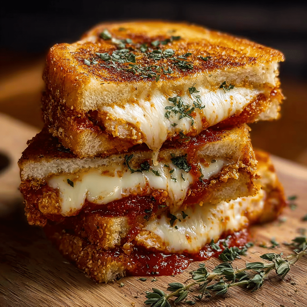 Lazy Chicken Parmesan Grilled Cheese – A Cheesy, Crispy Delight