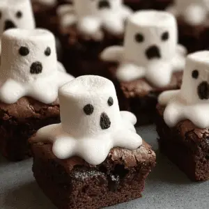 Marshmallow Brownie Ghosts