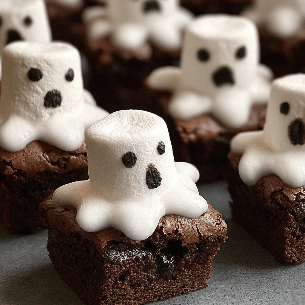 Marshmallow Brownie Ghosts