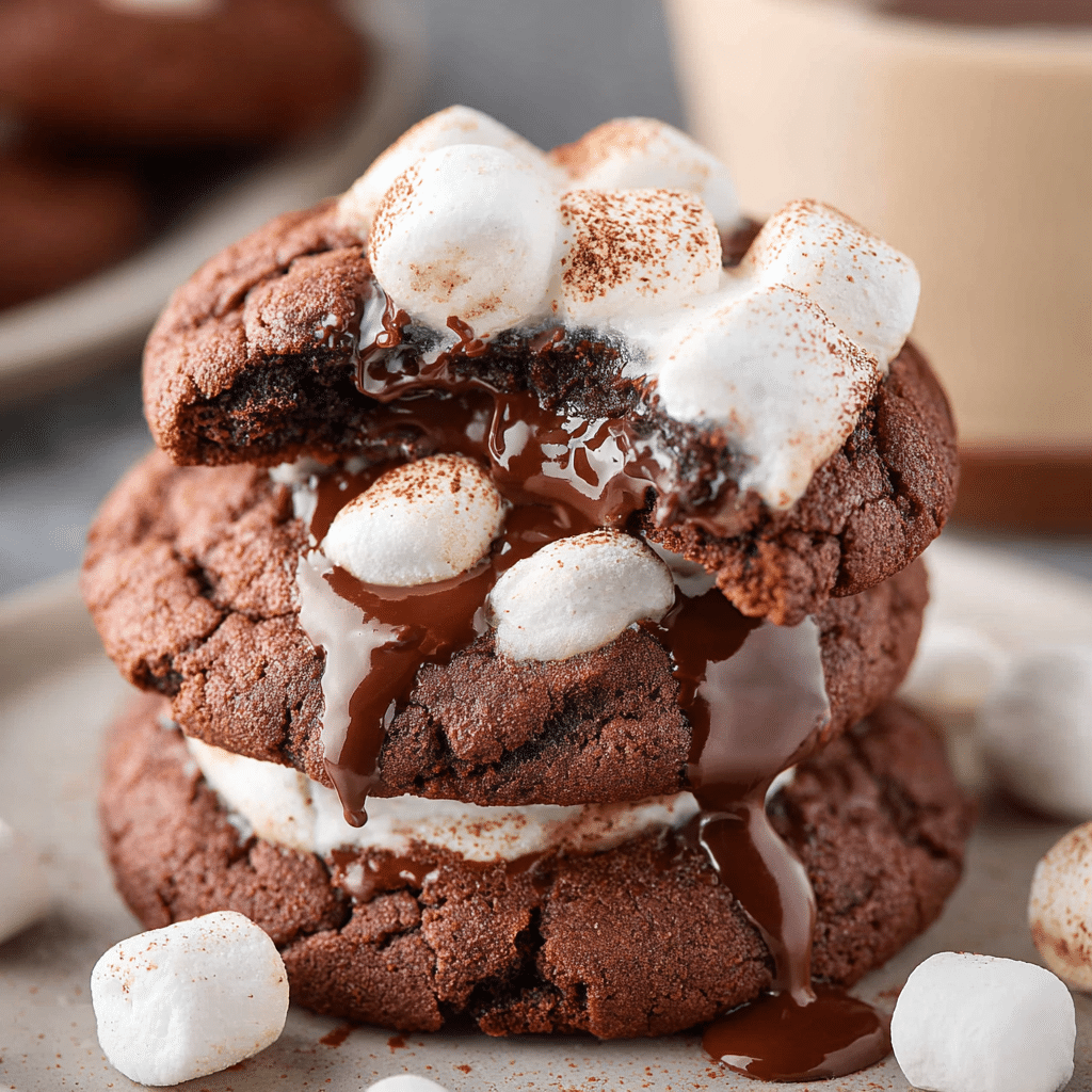 Marshmallow Hot Cocoa Surprise Cookies