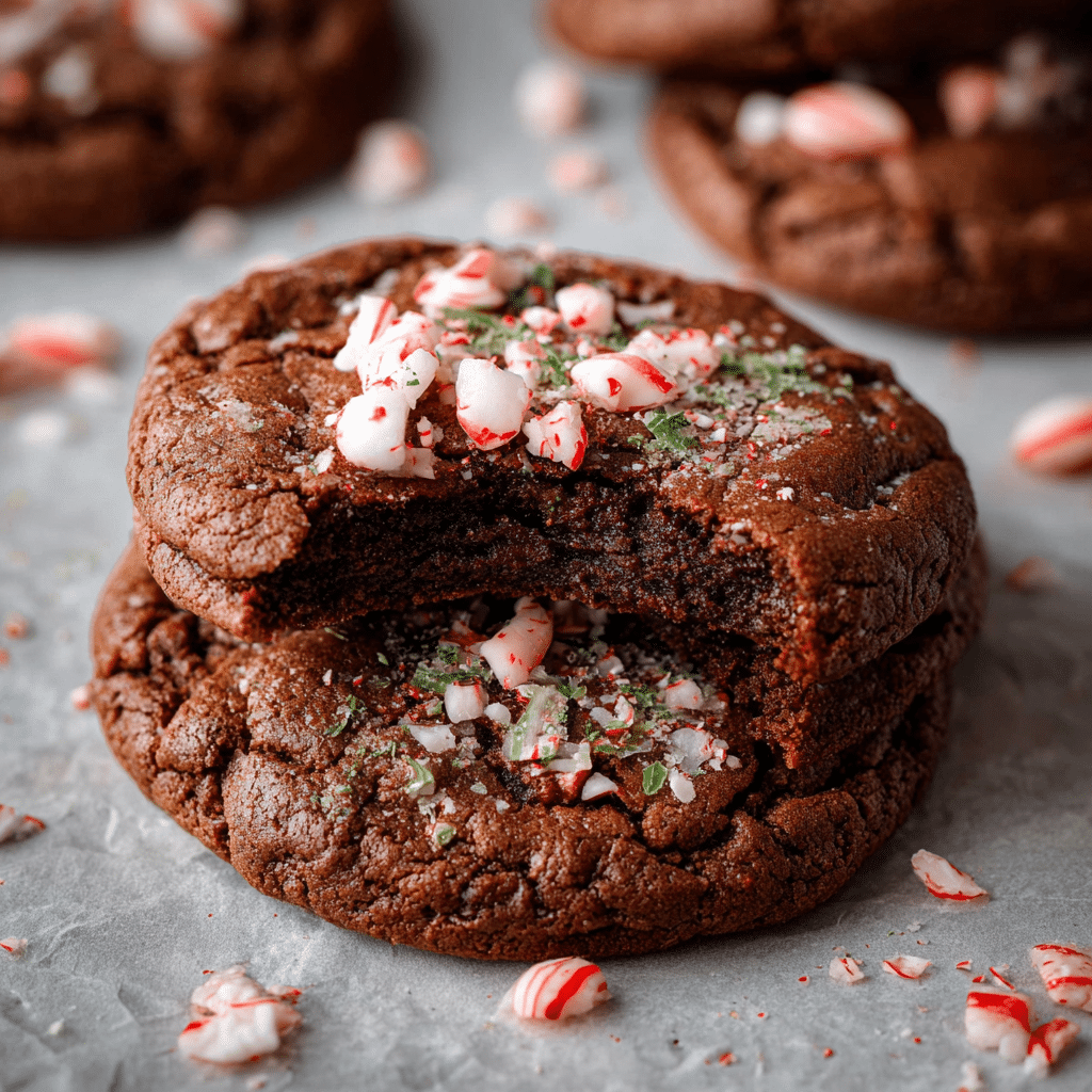 Peppermint Brownie Cookies