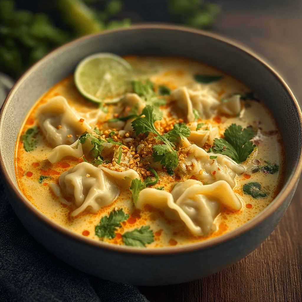 Thai Coconut Curry Dumpling Soup