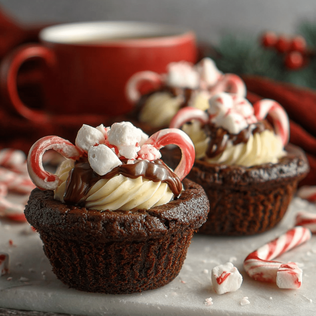 Chocolate Peppermint Cookie Cups with Cheesecake Filling