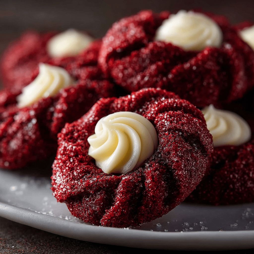 Perfectly Soft & Chewy Red Velvet Thumbprint Cookies