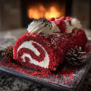 Red Velvet Yule Log