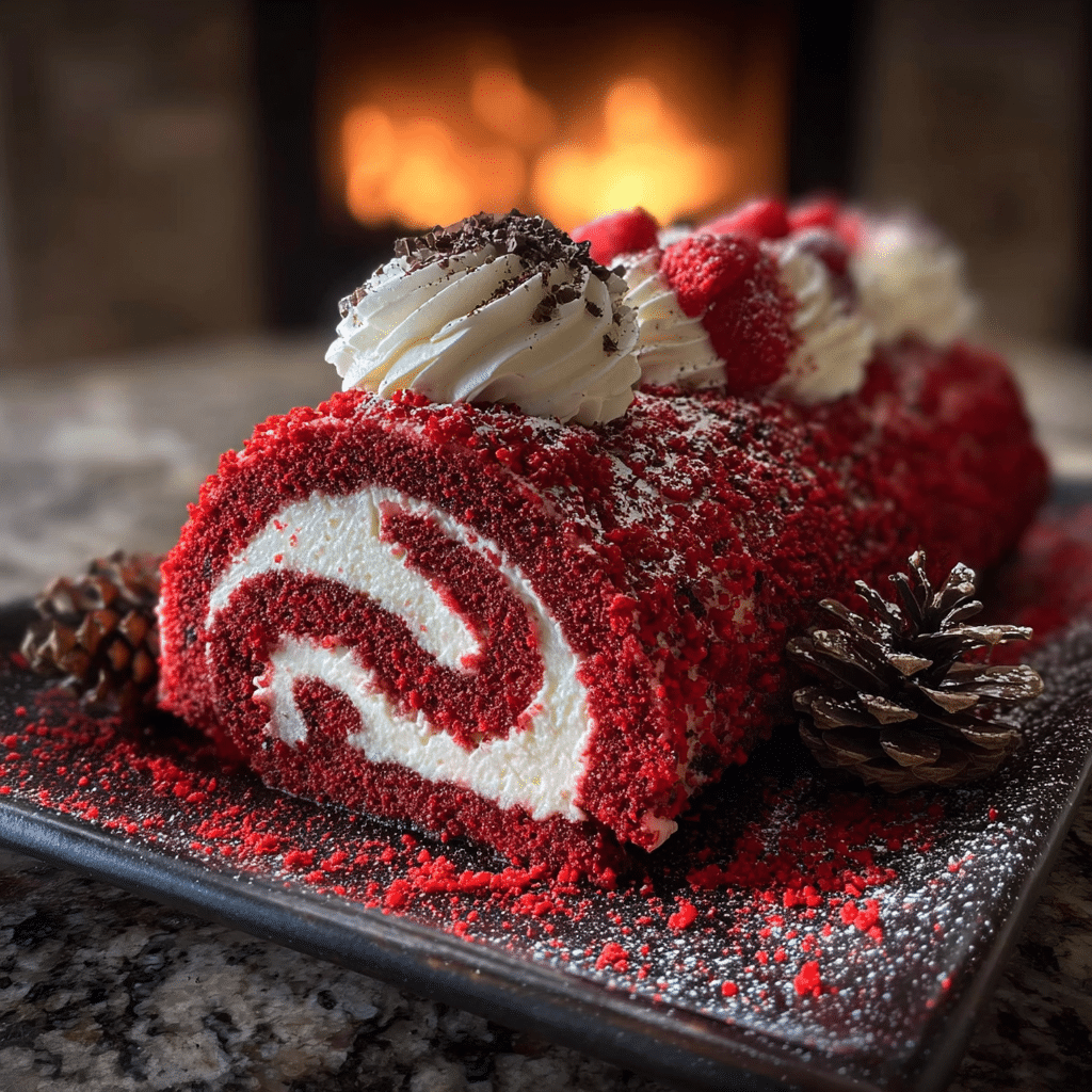 Red Velvet Yule Log