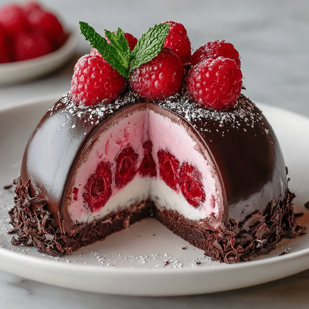 Chocolate Raspberry Cheesecake Domes – Mary Universe